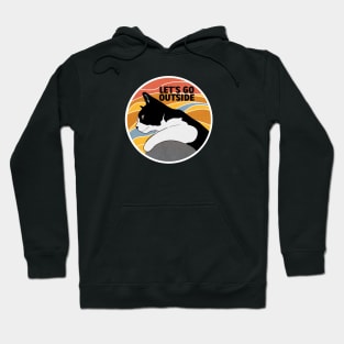 Vintage Tuxedo Cat Lets Go Outside Hoodie